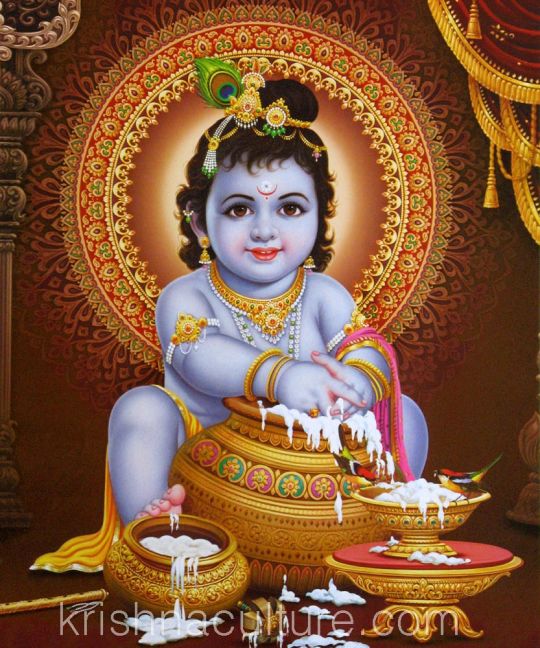 Happy Krishna Canvas Art 10x12